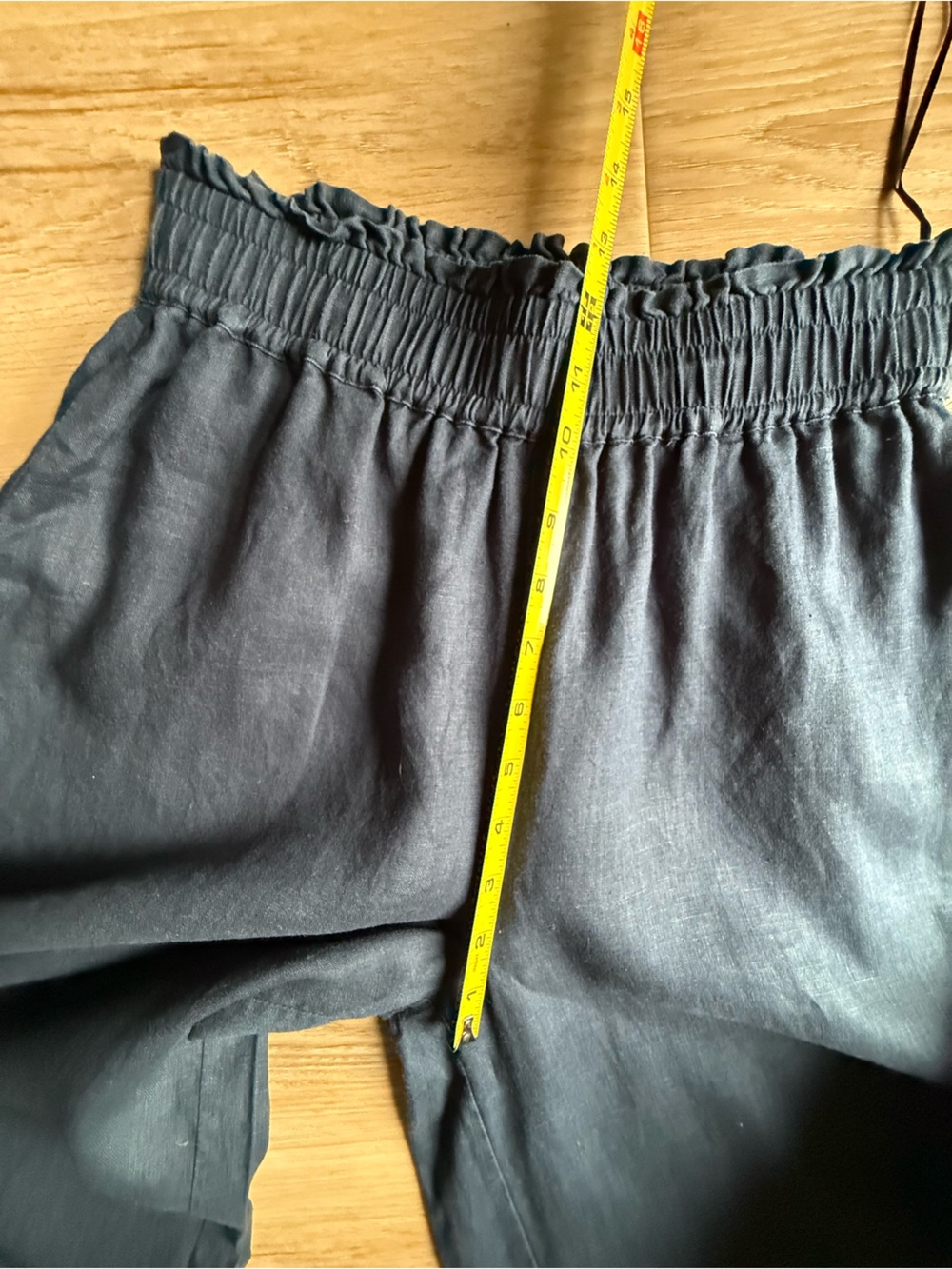 Esmaee’ Linen Wide Leg Pant in Blue - Picture 9 of 12